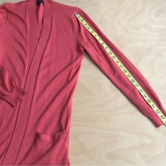 Love Ellie Open Front Cardigan Sweater Pink Coral Ribbed Pockets Women Small. - Picture 7 of 7
